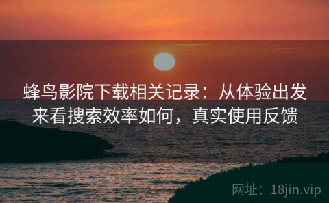 蜂鸟影院下载相关记录：从体验出发来看搜索效率如何，真实使用反馈