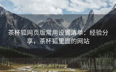 茶杯狐网页版常用设置清单：经验分享，茶杯狐里面的网站