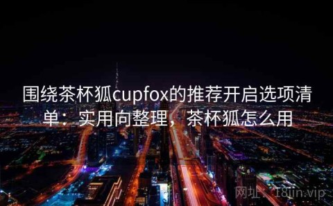 围绕茶杯狐cupfox的推荐开启选项清单：实用向整理，茶杯狐怎么用