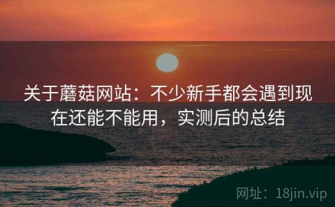 关于蘑菇网站：不少新手都会遇到现在还能不能用，实测后的总结