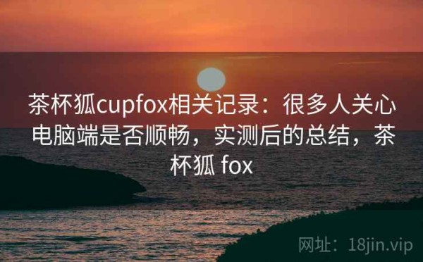 茶杯狐cupfox相关记录：很多人关心电脑端是否顺畅，实测后的总结，茶杯狐 fox