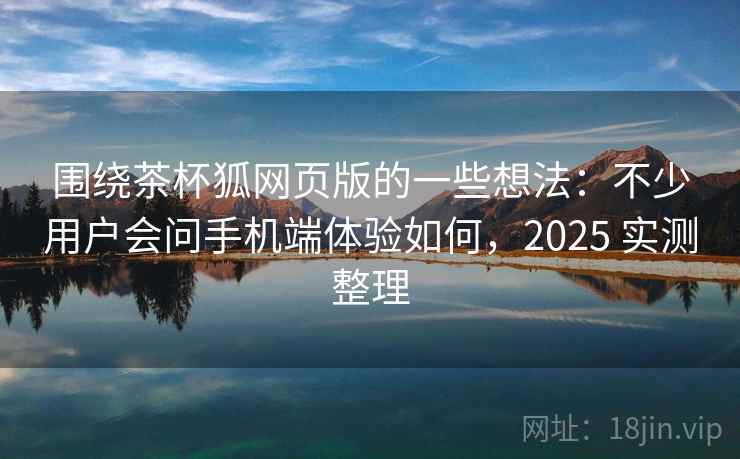 围绕茶杯狐网页版的一些想法：不少用户会问手机端体验如何，2025 实测整理