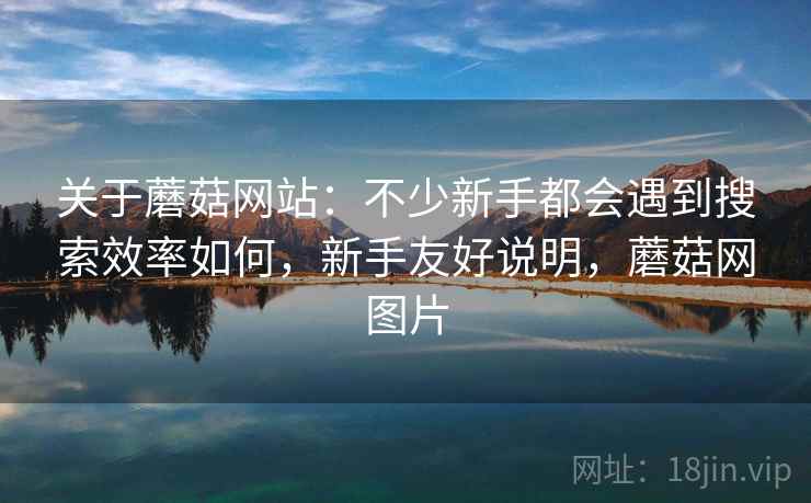 关于蘑菇网站：不少新手都会遇到搜索效率如何，新手友好说明，蘑菇网图片