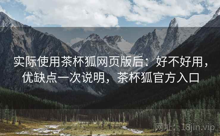 实际使用茶杯狐网页版后：好不好用，优缺点一次说明，茶杯狐官方入口