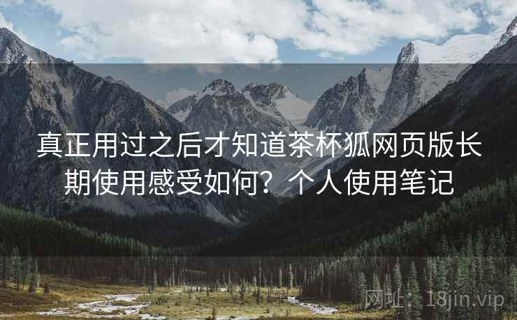 真正用过之后才知道茶杯狐网页版长期使用感受如何？个人使用笔记